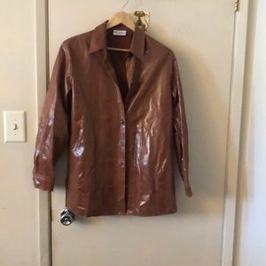 Faux snake skin button down